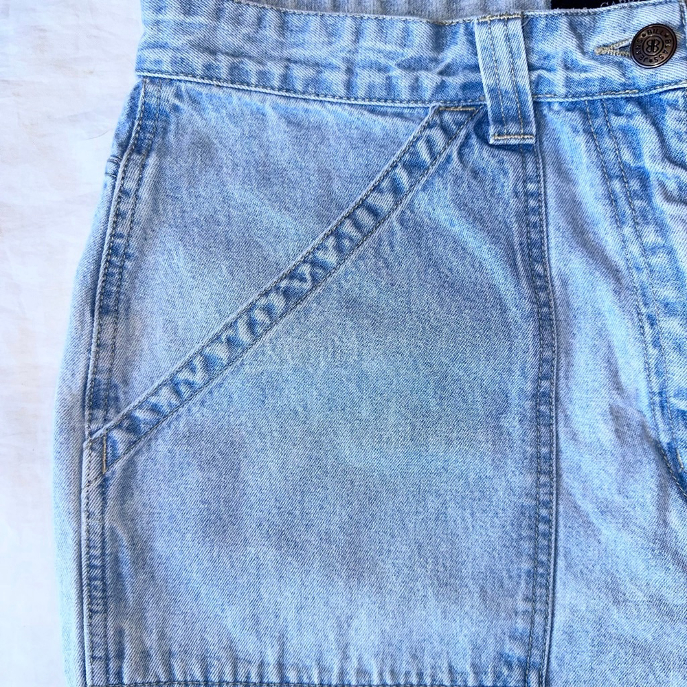 Vintage 1980s Women's Size 14 Bill Blass Jeans Capris Acid Wash Wide Leg Jeans - Picture 4 of 7